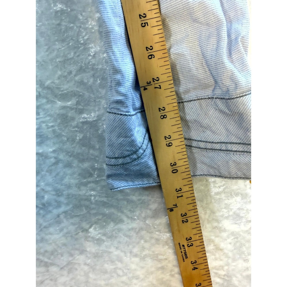 BUCKLE BLACK Tailored Fit Long Sleeve Shirt Mens Large Blue Pinstripe‎ Casual - Picture 6 of 11